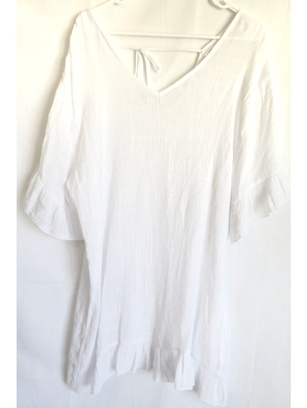 EKOUAER Bright White Summer Beach Coverup L